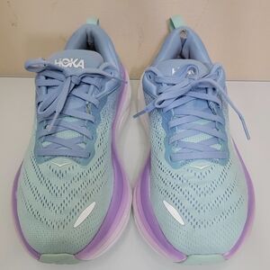 Hoka Women's Mint Green and Lavender Running Sneakers